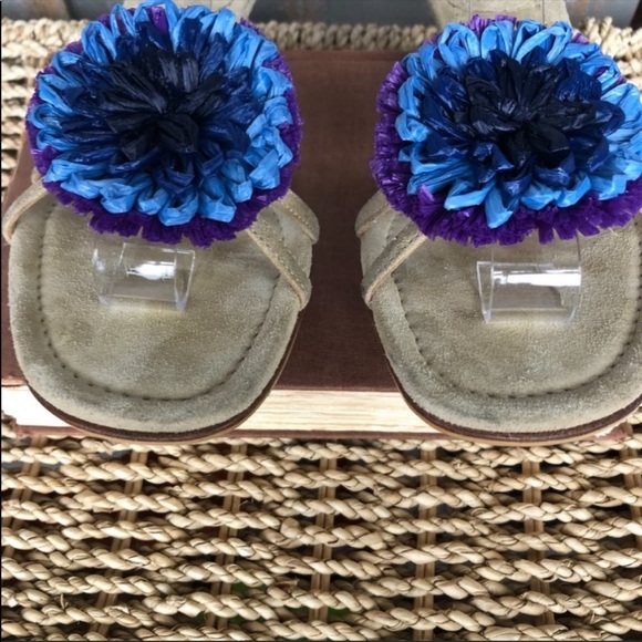 Miu Miu Blue Flower Heels - Picture 12 of 14